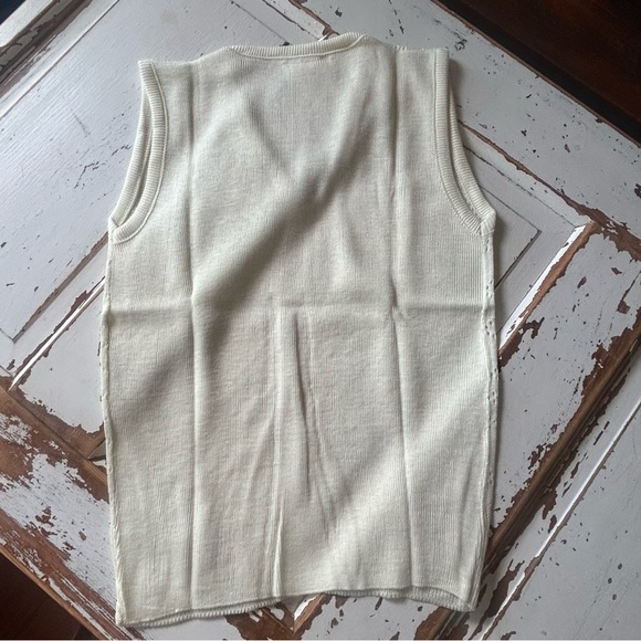 Vtg Miss Scotch English Sweater Vest Knit Retro 50s 60s Secretary Acrylic NOS - Picture 8 of 9